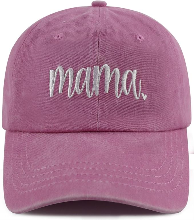 SHANVANKE Funny Mama Hat for Women, Adjustable Washed Cotton Embroidered Mom Baseball Cap