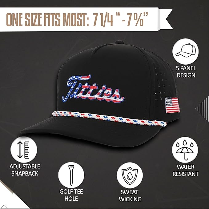 Curves & Clubs Titties Golf Hat - Funny Golf Hat, Titties Hat - Funny American Hat - One-Size-Fits-All - Men's Gifts