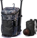 TUGUAN Baseball Backpack Equipment Bag for Adult with 2/4 Bat Holder & Fence Hook Lightweight Mens Softball Bag with Shoes Compartment Coaches Catchers Team Baseball Gear Bags Youth Boys