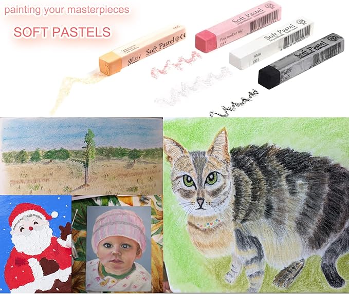6pcs Square White Soft Pastel Set, Professional Artist's Sketching Chalk - Image 2