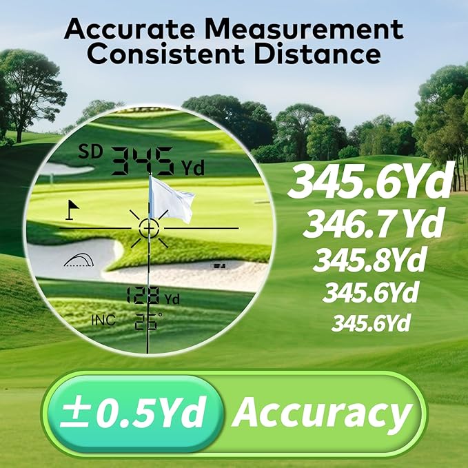 1200 Yards Range Finder Golf with Slope, 7X Magnification Range Finder, Lightweight Portable Rechargeable Rangefinder, Flag Lock Vibration, Switch for Legal, Range Finders for Golf Accessories