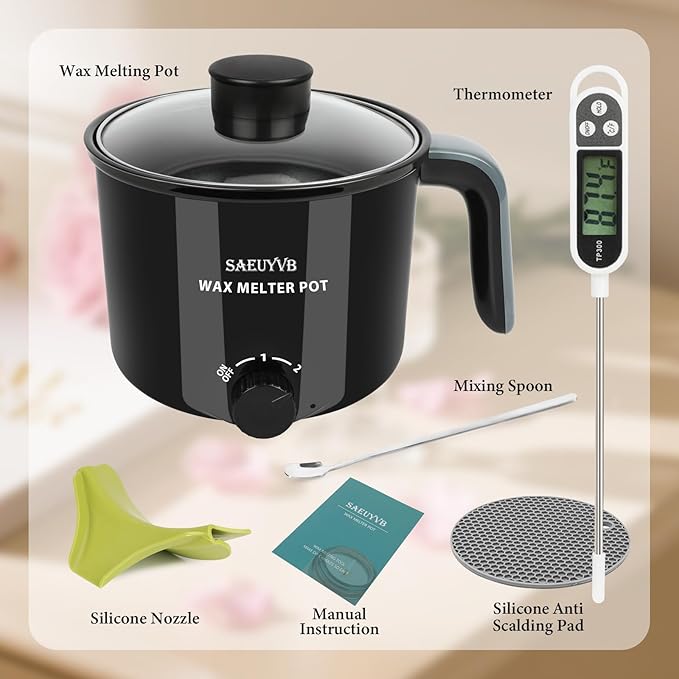 SAEUYVB Candle Making Kit with Wax Melter, Candle Making Supplies, Electric Wax - Image 2