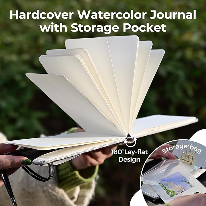 Funto Watercolor Journal, 2 Pack, 24 Sheets Each, Cold-Pressed - Image 4