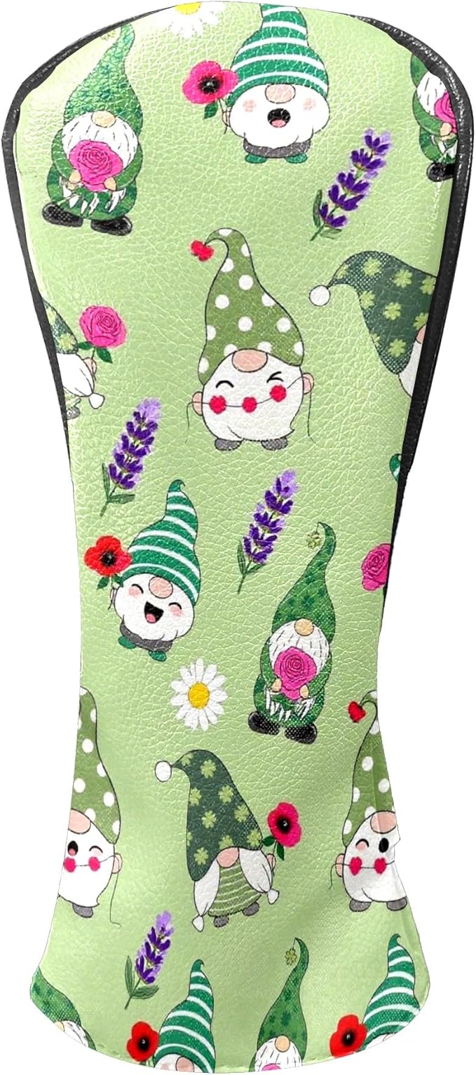 Golf Headcovers Fits Driver Hybrid Fairway 3/5 Wood, Waterproof PU Leather Golf Club Protector, Ideal Sports Accessories & Golfer Gift Colorful Geometry