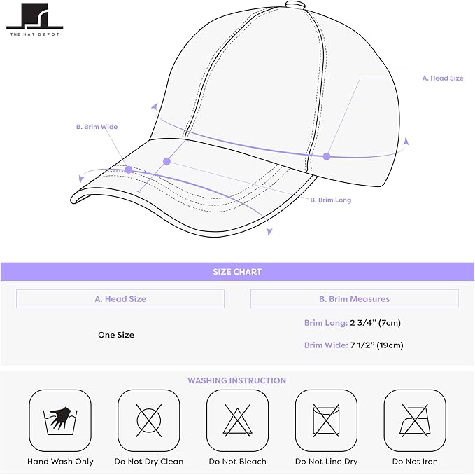 Cotton Baseball Cap Dad Hat – Washed Low Profile Adjustable Hat for Men Women Casual Outdoor Running Golf