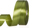 1 Inch Moss Green Solid Satin Ribbon, 50 Yards Craft Fabric Ribbon by YASEO