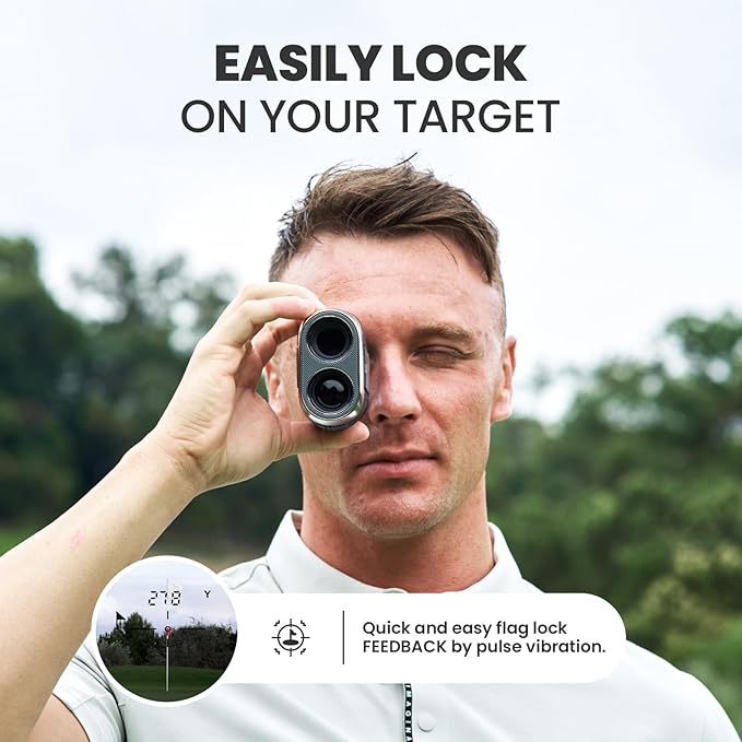 MILESEEY PF260 Golf Rangefinder with Slope, Removable Battery Power, 1100 yd Rechargeable Laser Range Finder Golf, ±0.4 yd Accuracy, 0.3s Flag Lock Vibration, 6X, Magnetic, Golf Accessories for Men