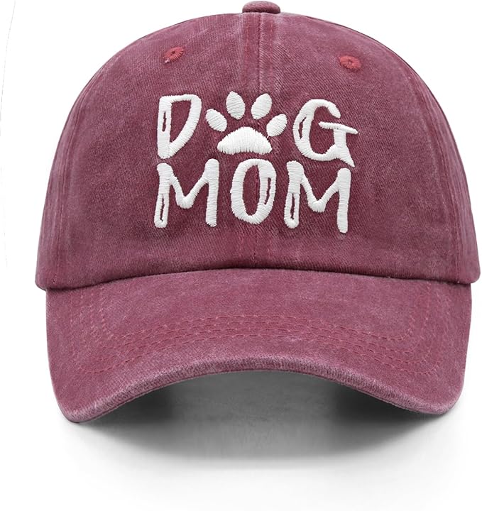 Waldeal Women's Embroidered Dog Mom Hat Adjustable Denim Baseball Cap