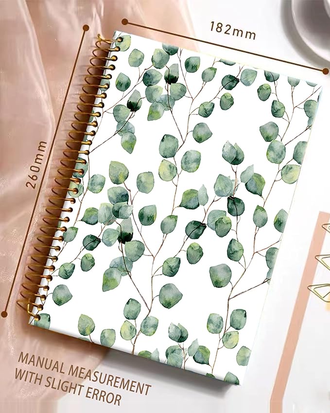 iampanda Spiral Journal Notebook, Floral Design Strong TwinWire Binding - Image 2