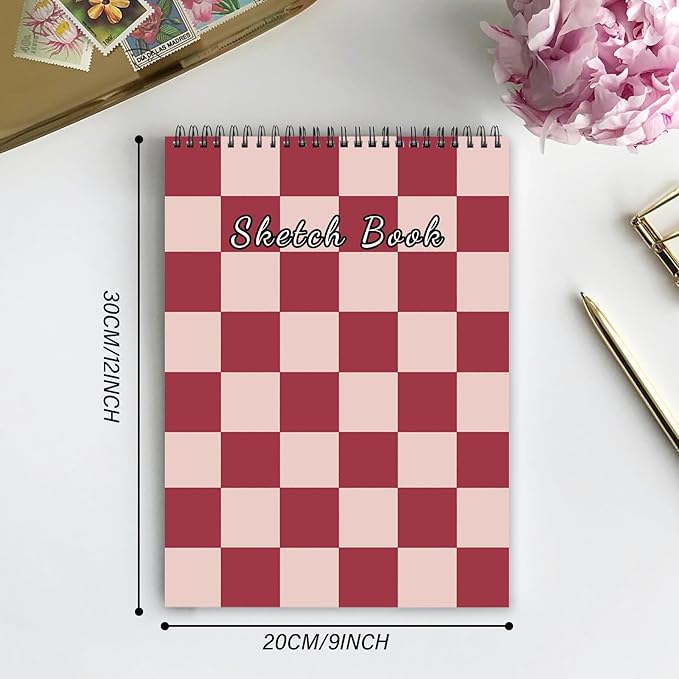 Cabreche Cute Sketchbook Top Spiral Bound Sketch Pad, 9 x 12 inch, 100GSM Thick - Image 2