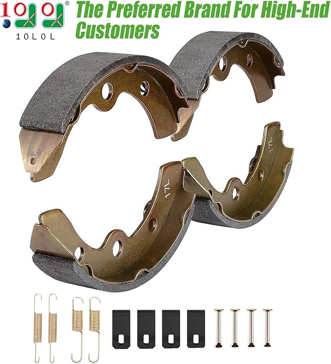 10L0L Golf Cart Brake Shoes Kit for Club Car DS & Carryall 1981-1994 OEM 101146302 101880701, EZGO XI-Serial 1983-1986, Yamaha G1 1978-1980, etc