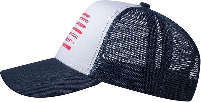 Baseball Cap, American Flag Trucker Hat for Men Women, Breathable Adjustable Fit Outdoor Mesh Snapback Hats