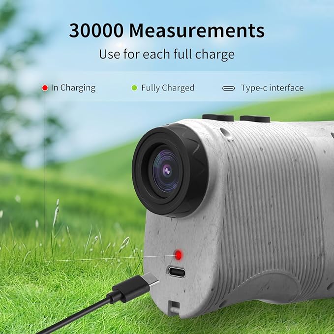 Golf Rangefinder with Slope, 1200 Yards Laser Rangefinder, 7X Magnification, Rechargeable, Flag Pole Locking Vibration, Integrated Magnet, Golf Accessories for Men & Women