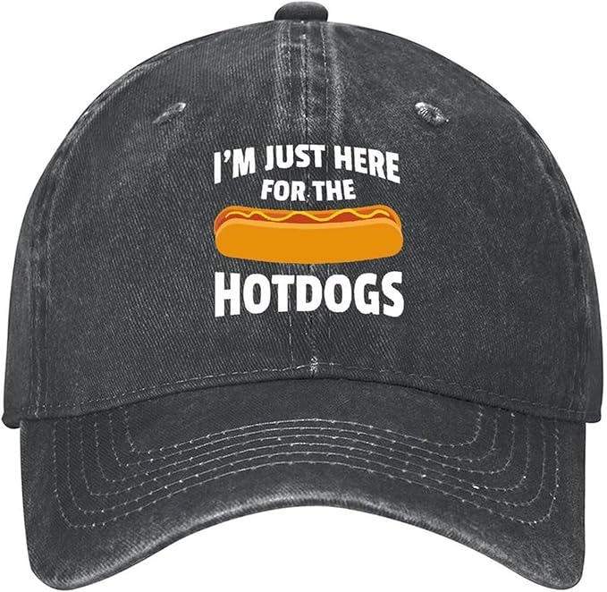 I'm JUST HERE for The Hotdogs Hats for Men Baseball Caps Trendy Washed Workout Hats Light Weight