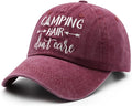 Waldeal Embroidered Camping Hair Don't Care Hat Adjustable Washed Baseball Cap for Women Men