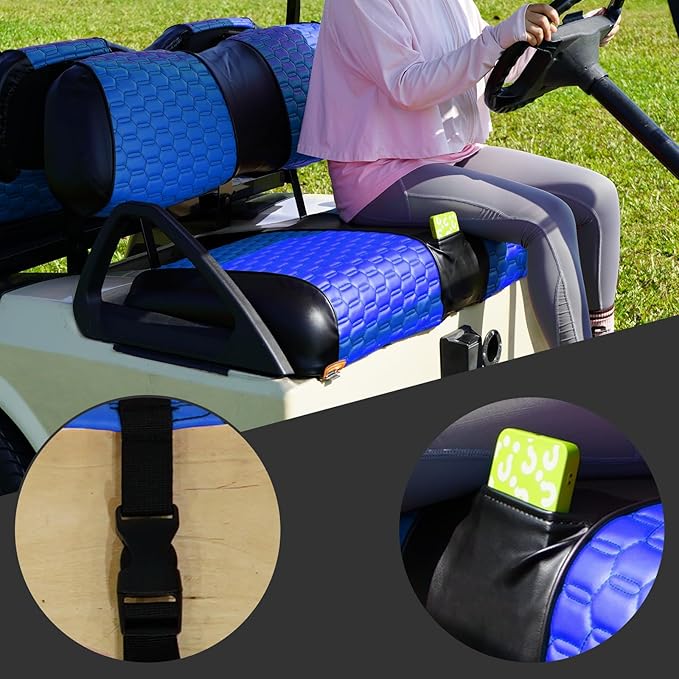 Golf Cart Seat Covers for EZGO TXT Club Car DS Gas or Electric OEM Regular Seat Cushion, No Staple, Golf Cart Vinyl Replacement Seat Cover
