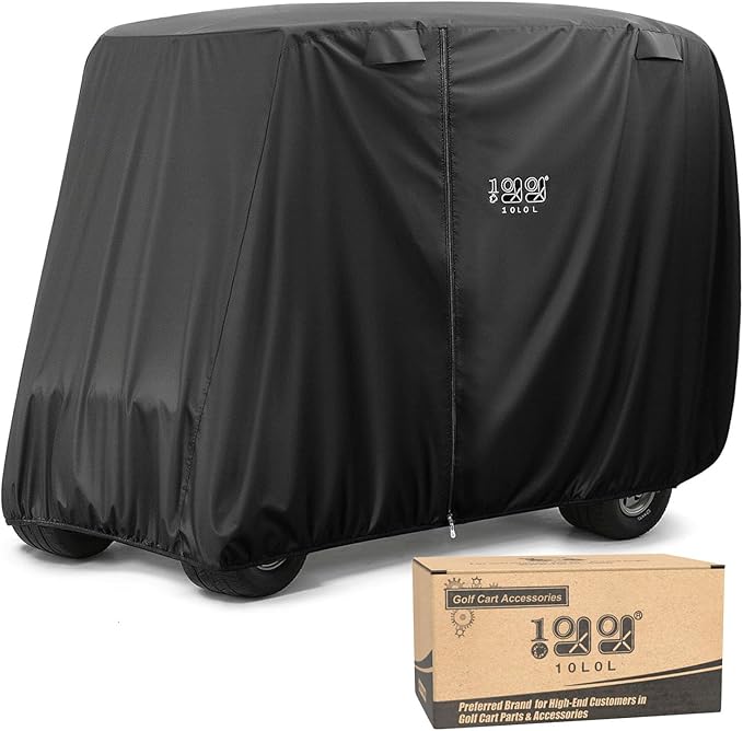 10L0L Universal 2-4 Passenger Golf Cart Cover for Yamaha, EZGO, Club Car, Waterproof Sunproof and Durable
