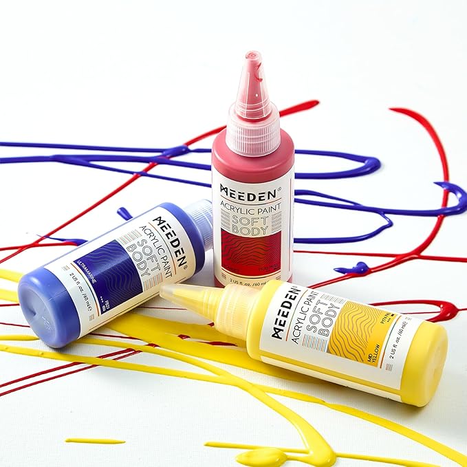 MEEDEN Soft Body Acrylic Paints Set: Matte Finish 24 Colors x 60ml/2oz Fluid - Image 7
