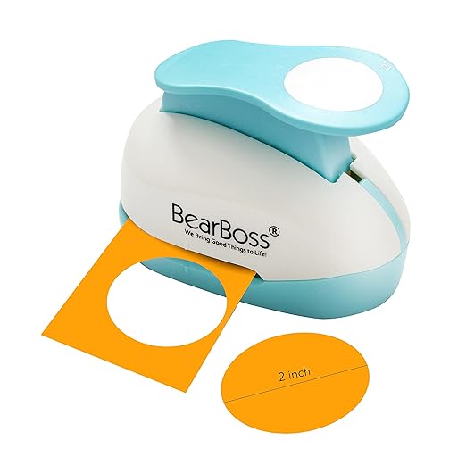 BearBoss 2 Inch Circle Punch, Hole Punch Shapes, Paper Punch Set by BearBoss