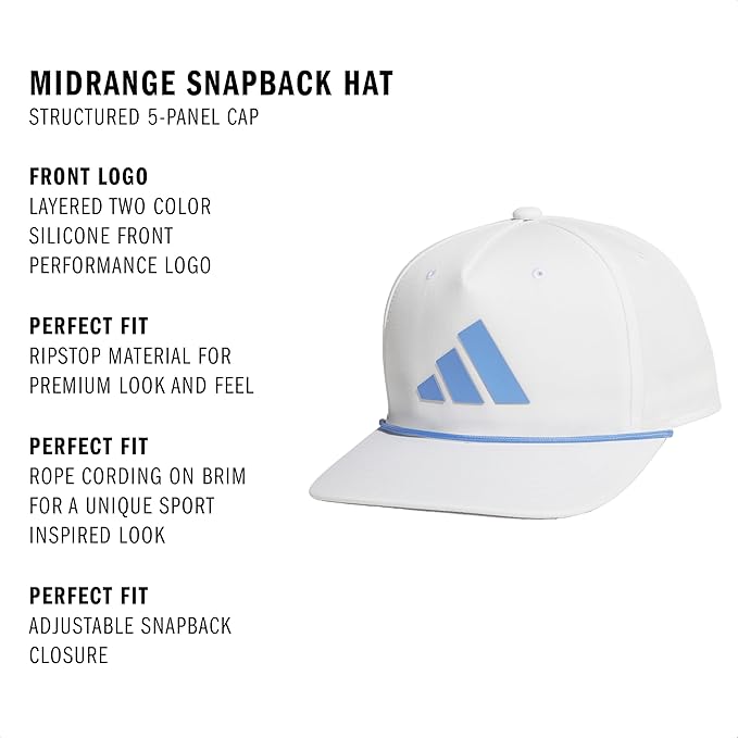 adidas Men's Midrange Hat – Athletic Snapback Cap with Logo