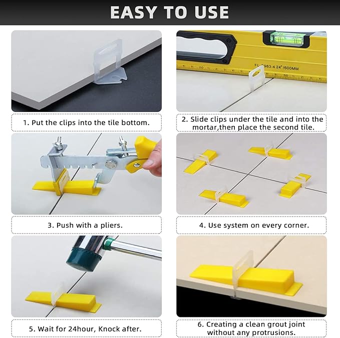 1/16” Tile Leveling System Spacers 4000 PCS Tile Leveling Clips Kit Prevent - Image 7