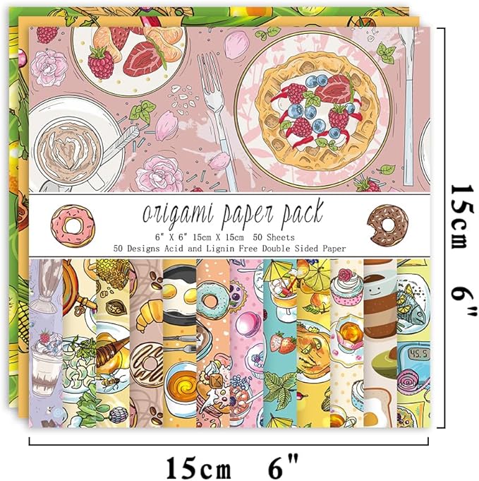 Origami Paper Kit 50 Sheets 70GSM 6 Inch Square Double Sided Color 50 Vivid - Image 2