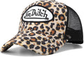 Von Dutch Unisex Trucker Hat - Velvet Curved Bill Mesh Back Retro Classic Adjustable Snapback Baseball Cap for Men and Women