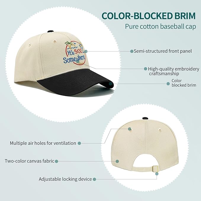 Jimmy Music Buffett Accessories Hats Its 5 Oclock Some Where Baseball Cap Mom Hat Pigment Black Womens Bucket