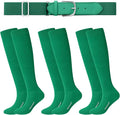Haysandy Baseball or Softball Sock and Belt Combo Set 3 Football Baseball Socks with Softball Belt for Youth Boys Kids