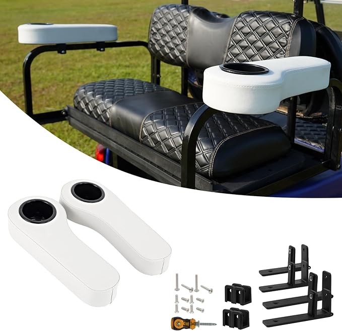 Golf Cart Armrest with Cup Holder for Rear Seat kit