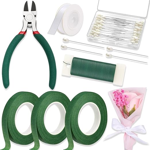 PAXCOO Floral Tape and Wire, Florist Tape and Flower Wire Arrangement Kit by PAXCOO