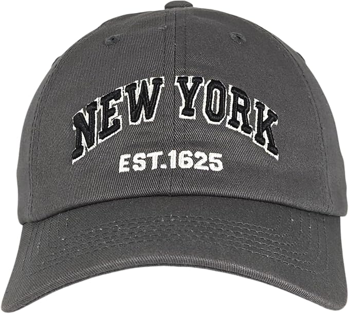 Elidan NY Dad Hat New York EST.1625 Cotton Cap, Adjust Buckle Strap, Unstructured Low-Profile NY Baseball Cap for Men & Women