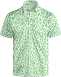 HUURAY Funny Golf Polos for Men Funny Print Short Sleeve Shirts Quick Dry Polo Shirts Hawaiian Shirt Performance Golf Outfits