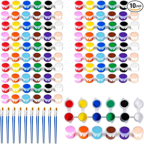 10 Pack Mini Acrylic Paint Set, 12 Colors Washable Paint Strips by OLINGYOU
