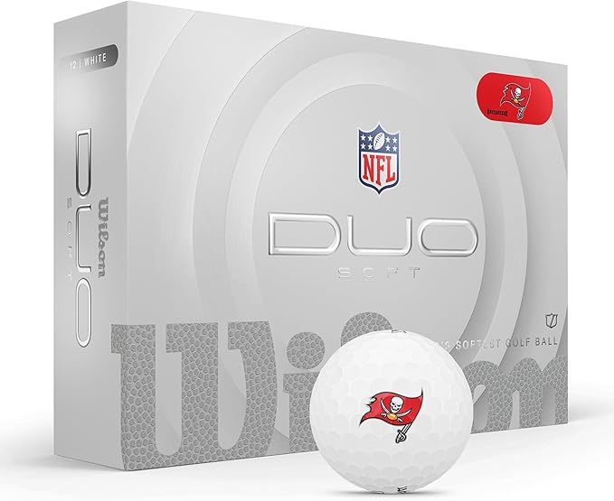 WILSON 2025 Duo Soft NFL Golf Ball - 12 Balls, White, Atlanta Falcons