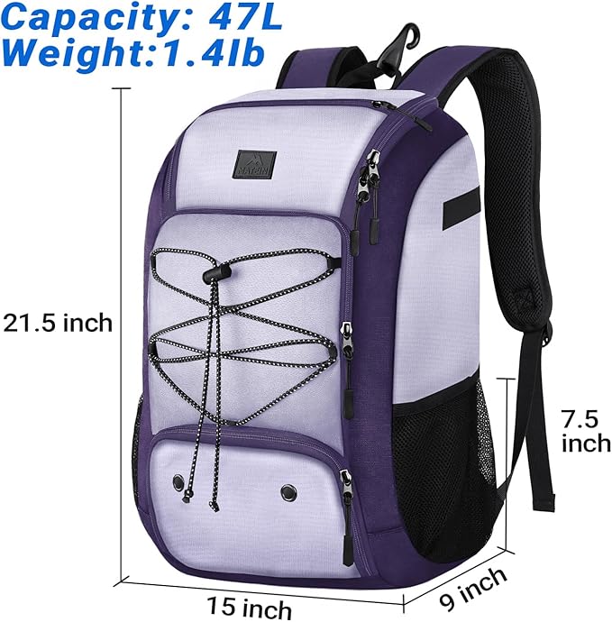 MATEIN Baseball Backpack, Softball Bat Bag with Shoes Compartment for Youth, Boys and Adult, Lightweight Baseball Bag with Fence Hook Hold TBall Bat, Batting Mitten, Helmet, Caps, Teeball Gear