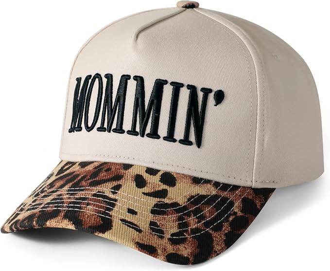 Mommin Trucker Hat, Mothers Day Gifts for Mom Wife, Vintage Two Tone Ponytail Baseball Cap, Adjustable Embroidered Hat