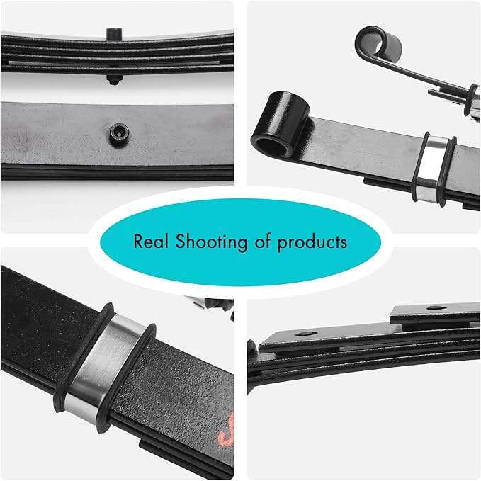 10L0L Heavy Duty Golf Cart Rear Leaf Spring Kit - 4-leaf Spring with Bushings & Sleeves for EZGO TXT Golf Cart 1995-2013