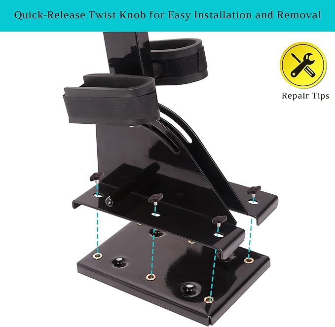 10L0L Universal Golf Cart Gun Holder for EZGO, Club Car, Yamaha, and UTV, Stand-Up Adjustable Floor Mount Gun Rack with Quick Release, Rifle & Hunting Gun Storage Accessory