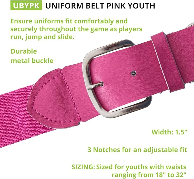 Champion Sports Baseball & Softball Belt – Stretch Fit Uniform Belt for Youth & Adult Players, Multiple Colors