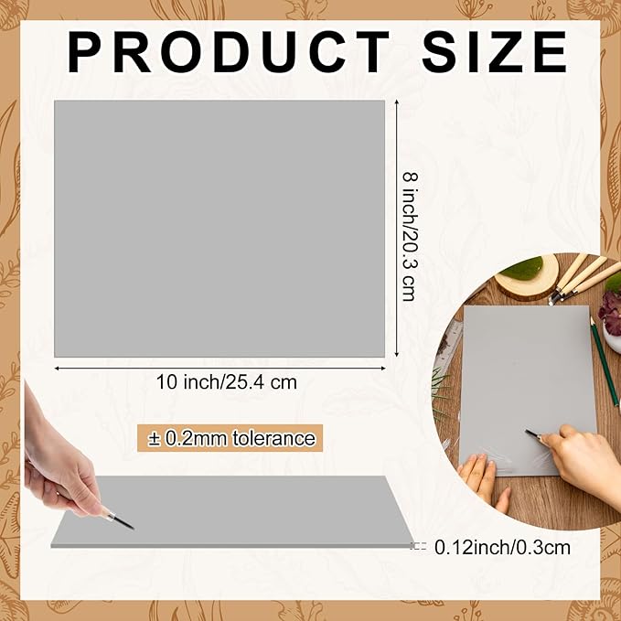Yeaqee 8 Pcs 8 x 10 Inch Linoleum Block Rubber Carving Block Soft Linocut - Image 2