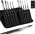 Nicpro Kolinsky Sable Watercolor Brushes, Round Pointed, Cat's Tongue Oval Wash by Nicpro