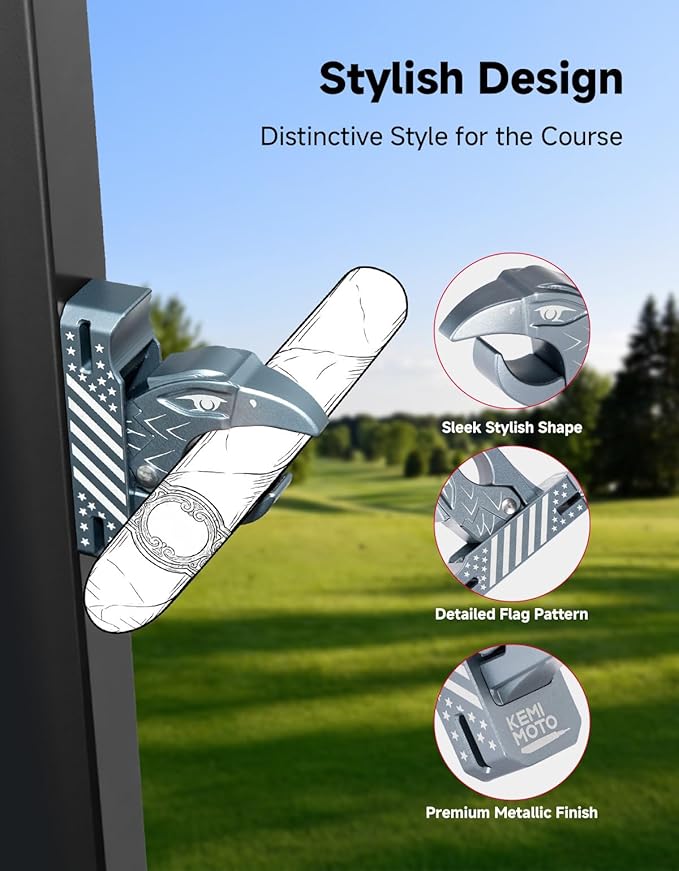 KEMIMOTO Magnetic Holder for Golf Cart, Universal Fit for 35-60 Ring, Powerful Magnetic Hold, Stylish Design, Grey