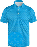 Golf Polo Shirts for Men Funny Print Short Sleeve Golf Shirts Performance Golf Polos