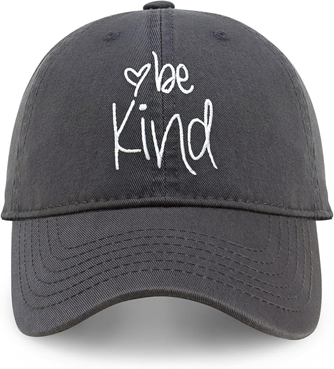 CHOK.LIDS Be Kind Trendy Womens Baseball Cap Unisex Fashion Cotton Polo Style Fun Inspirational Saying Seasonal Headwear