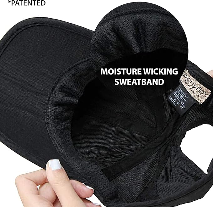 Ponyflo Women’s Ponytail Baseball Cap, Patented Active Feather-Light Hat with Open Back