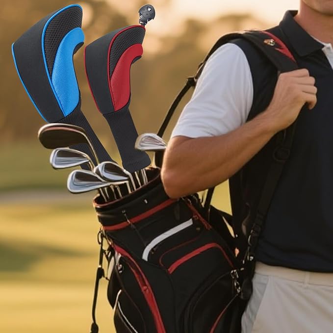 Wood Headcover Golf Club Covers Driver Headcovers Nylon Head Covers Designed to Fit All Woods - 3/4/5/6 Pack/Set Golf Accessories Suitable for Men and Women