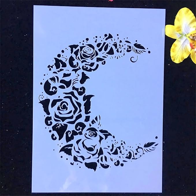 TIAMECH A4 Reusable Moon Flower Stencil - Image 5