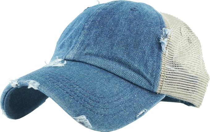 Classic Plain Ponytail Messy High Bun Headwear Adjustable Cotton Trucker Mesh Glitter Hat Baseball Cap