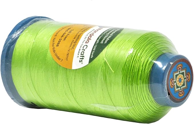 Mandala Crafts Bonded Nylon Thread Lime Green Heavy Duty Sewing Threads - Image 3